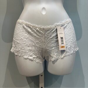 Yandy White Lace Boyshort Panty Medium New with Tags